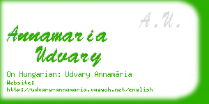 annamaria udvary business card